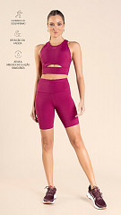 24271121 - Bermuda Feminina B.ON Fitness c/ Bolso Bordô Berry