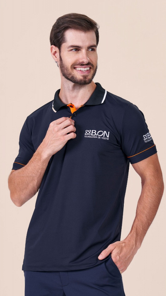 24270204 - Camisa Gola Polo Masculina B.ON Marinho