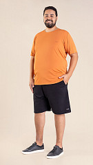 24271130 - Camiseta Masculina B.ON Basic Plus Size Laranja Telha