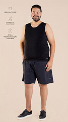 24270053 - Regata Postural Masculina  Plus Size Preta