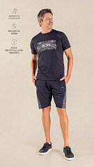 24271090 - Bermuda Masculina B.ON c/ Recortes Lateral Preta