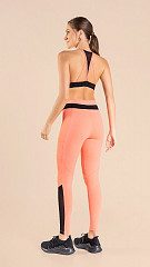 24271021 - Legging Feminina  c/ Recorte Tule e Bolsos Coral