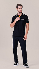 24270203  - Camisa Gola Polo Masculina B.ON Distribuidor Preta