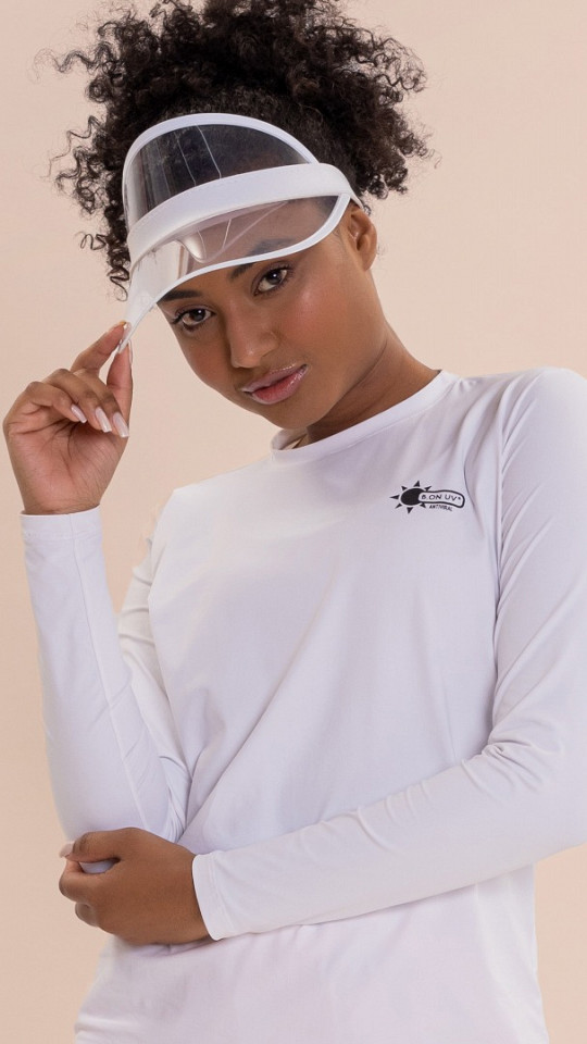 24270464 - Camiseta Feminina UV Protection Antiviral Branca