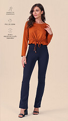 24270612  - Blusa Feminina  c/ Franzido Ochre