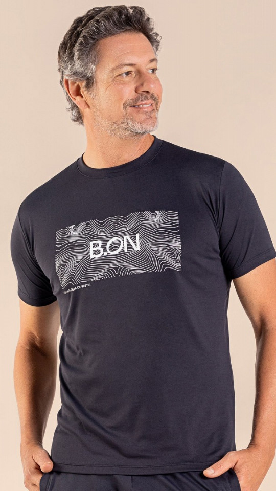 24271013  - Camiseta Estampada Masculina Preta