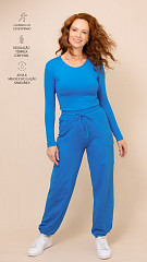 24271218 - Blusa Feminina Basic Azul Capri