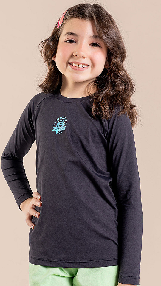 24270308 - Camiseta Infantil B.ON UV Protection Antiviral Preta