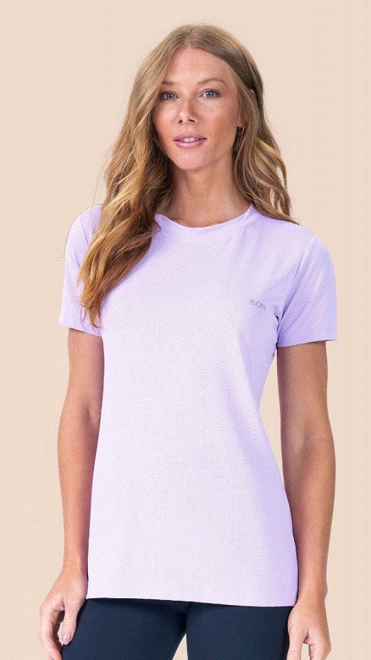 24270889 - Camiseta Feminina B.ON Dry Basic Lilás Claro